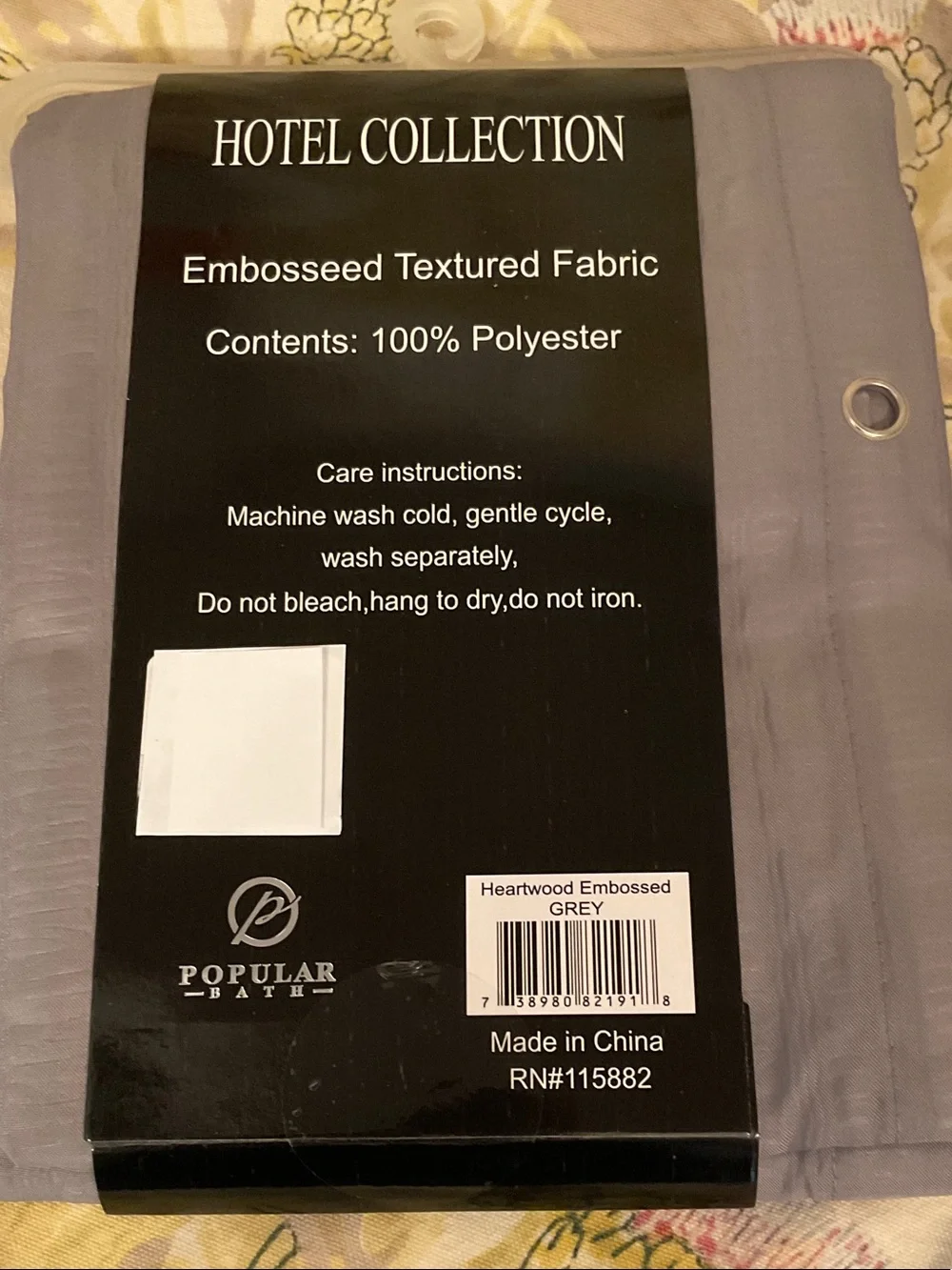 Hotel Collection Heartwood Embossed Shower Curtain - Light Gray 70” x 72”